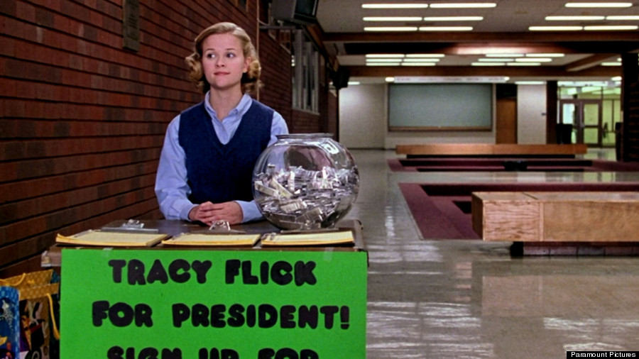 Image still from the movie "Election", based on the book by Tom Perrotta 