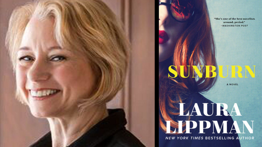 Laura Lippman portrait and book cover for Sunburn