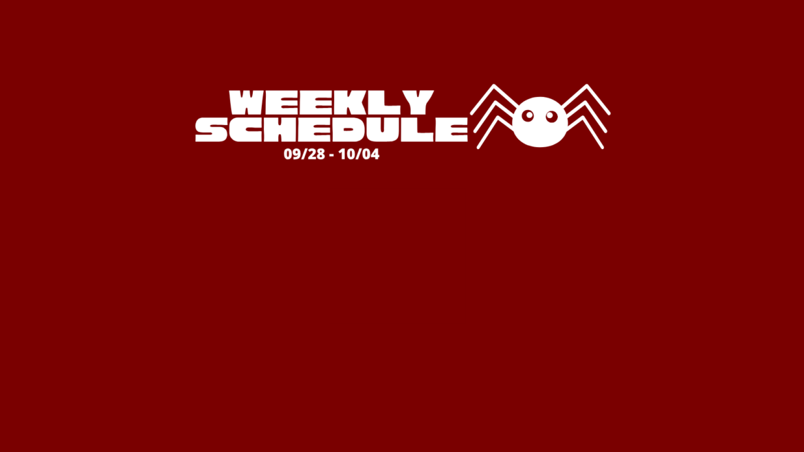 Weekly Schedule for 09/28- 10/04